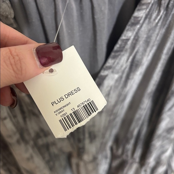 Cato kiss midnight, gray velvet dress - Picture 5 of 8